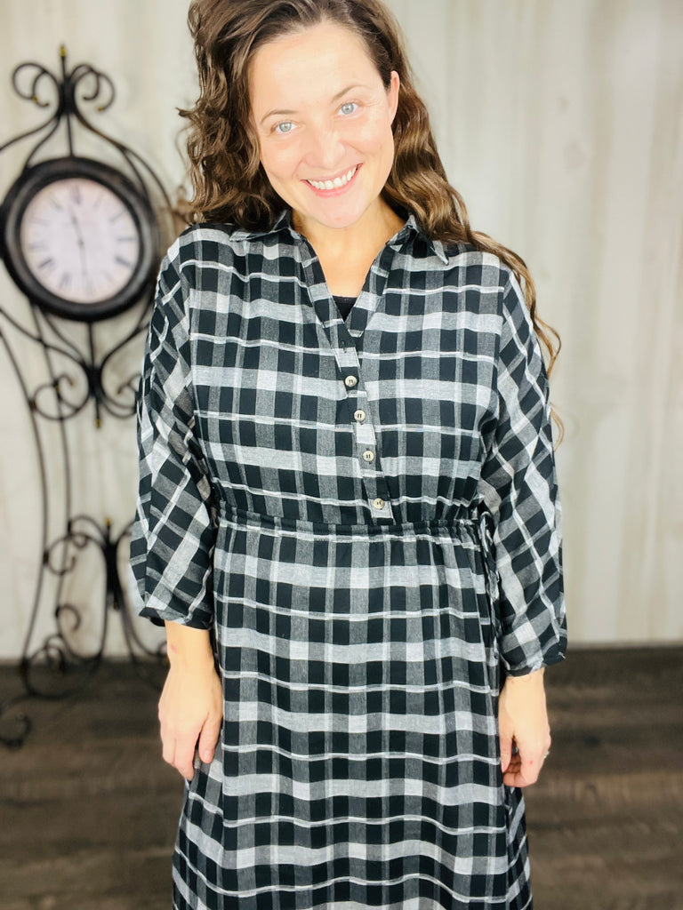 Black & White Plaid Dress Small