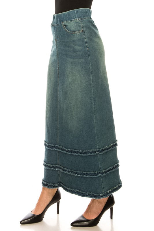 Vintage long jean clearance skirts