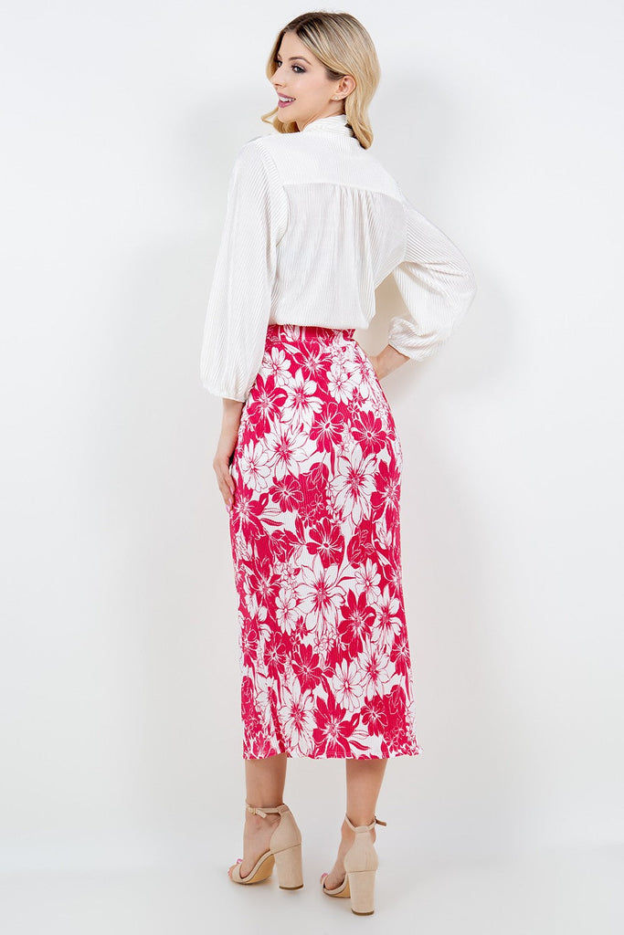 Amy Coral Mix Bodre Pencil Skirt-Regular & Plus – The King's
