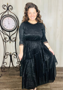 Sophistication & Shimmer Dress- Black