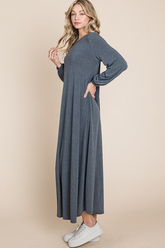 So Comfy Charcoal Maxi Dress The King's Daughter Boutique