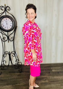 Flash of Style Tunic- Pink Floral