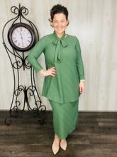 Georgia Olive Tunic- Swiss Dot Material