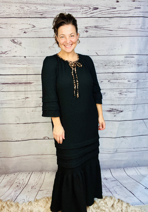 Rena Black & Leopard Dress