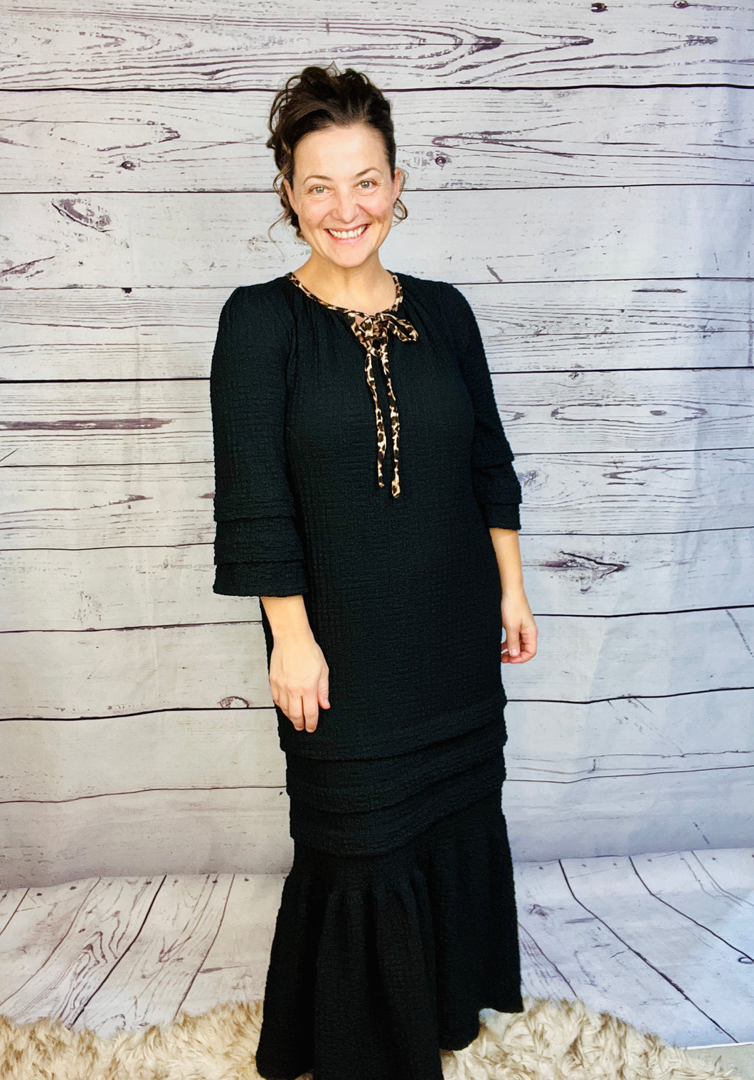 Rena Black & Leopard Dress