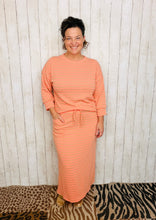 Marissa Ribbed Skirt- Peach Stripe