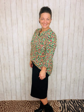 Valarie Green & Coral Top