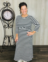 Ribbed Lounge Dress- Black & White