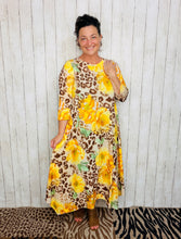 Handkerchief Love Yellow Floral & Leopard Dress