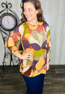 Fall Style Abstract Dolman Top