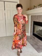 Tonya Marie Ruffled Tiered Dress- Rust Abstract