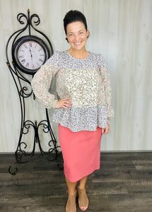 Madelyn Lavender & Floral Blouse