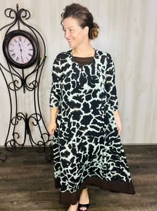 Prints & Buttons to Love Dress-Giraffe