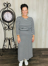 Ribbed Lounge Dress- Black & White