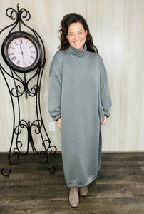 Fabulous Fall Sweatshirt Dress-Charcoal