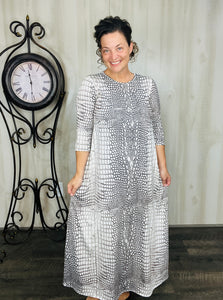 Creamy Animal Print Dress