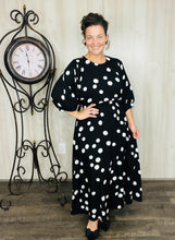 Julia Black & White Polkadot Midi Dress