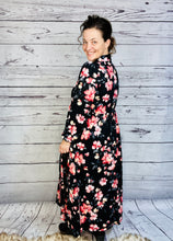 Kaylee Collared Black & Mauve Dress