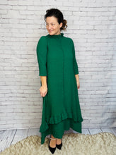 Jaqueline Ruffled Dress-Hunter Green