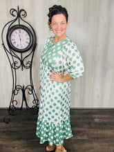 Sabrina Sage & Ivory Polkadot Dress