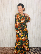 Natasha Smocked Waist Dress- Hunter Green Floral