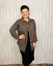 Emily Leopard Print Ribbed Shacket