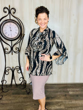 Once Upon A Time Tunic- Black & Leopard Mix