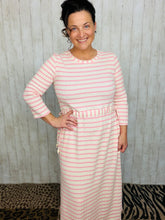 Ribbed Lounge Dress- Pink Striped