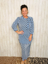 Amy Blue Polkadot Bodre Pencil Skirt-Regular & Plus