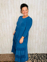 Misty Ruffle Tiered Dress-Denim Blue