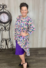 Dramatic High-Low Tunic -Wildflowers of Spring