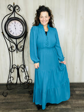 Nicole Smocked Waist Dress- Teal