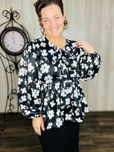 Lillian Black & White Bow Top