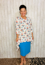 Dramatic High-Low Tunic -Small Floral Print