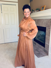 Stunning In Shimmer Dress- Copper