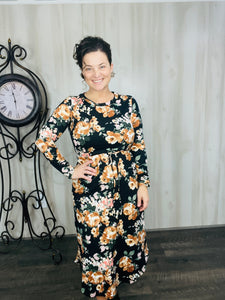 Jana Black Floral Dress