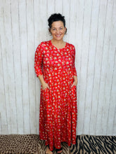 Tonya Marie Tiered Dress- Red & Floral