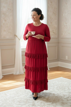 Misty Ruffle Tiered Dress- Red