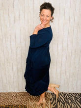 Misty Ruffle Tiered Dress-Navy