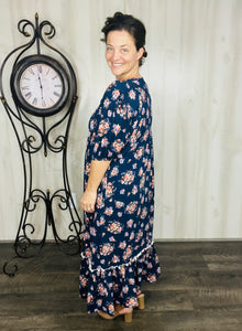 Sabrina Navy & Floral Dress