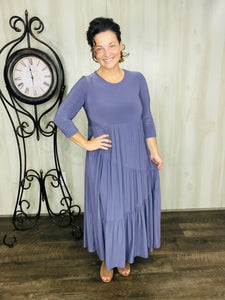 Tonya Marie Tiered Dress-Violet