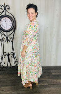 Summer Days Floral Dress- Green Mix
