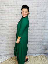 Jaqueline Ruffled Dress-Hunter Green