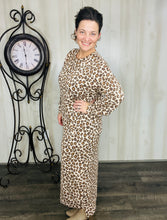 Sophia Sweatshirt Dress-Brown Leopard Print
