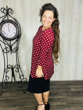 Marissa Burgundy Polkadot Tunic