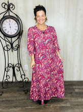 Connie Soft Paisley Dress-Dark Burgundy