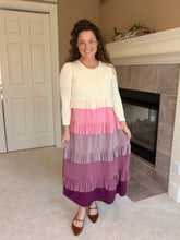 Misty Ruffle Tiered Dress-Cream & Berry