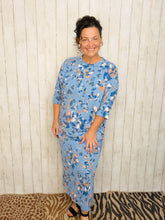 Marissa Ribbed Top- Blue Floral