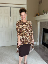 Dramatic High-Low Tunic- Leopard & Sequins