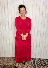 Misty Ruffle Tiered Dress- Red